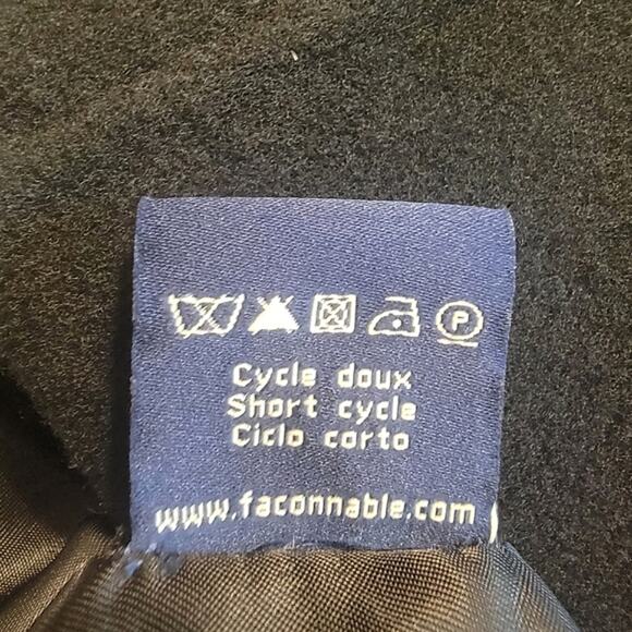 Faconnable Wool Cashmere V Neck Short Sleeve Black Midi Sheath Dress Size 14 - Picture 14 of 15